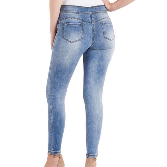 OMG Distressed Light Denim Leggings - Picture 2 of 3